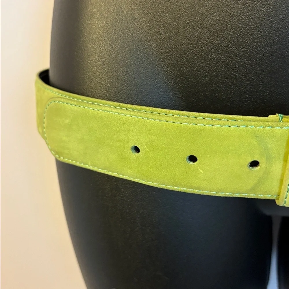 Echo Vintage Genuine Leather Lime Green Suede Belt size L